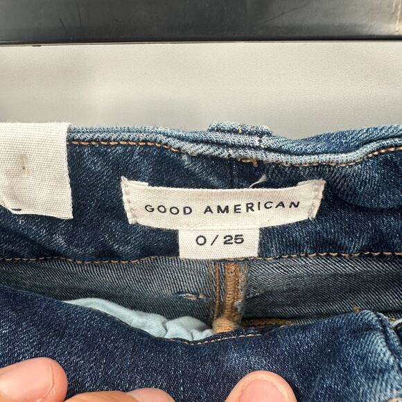GOOD AMERICAN NWT Good Legs Button Fly Skinny Denim Jean in Indigo483 // 0 - Picture 6 of 9